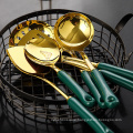 OEM&ODM Kitchen Accessories Set Dark Green High Quality 7 Pcs Stainless Steel Kitchen Accessories Cookware Set